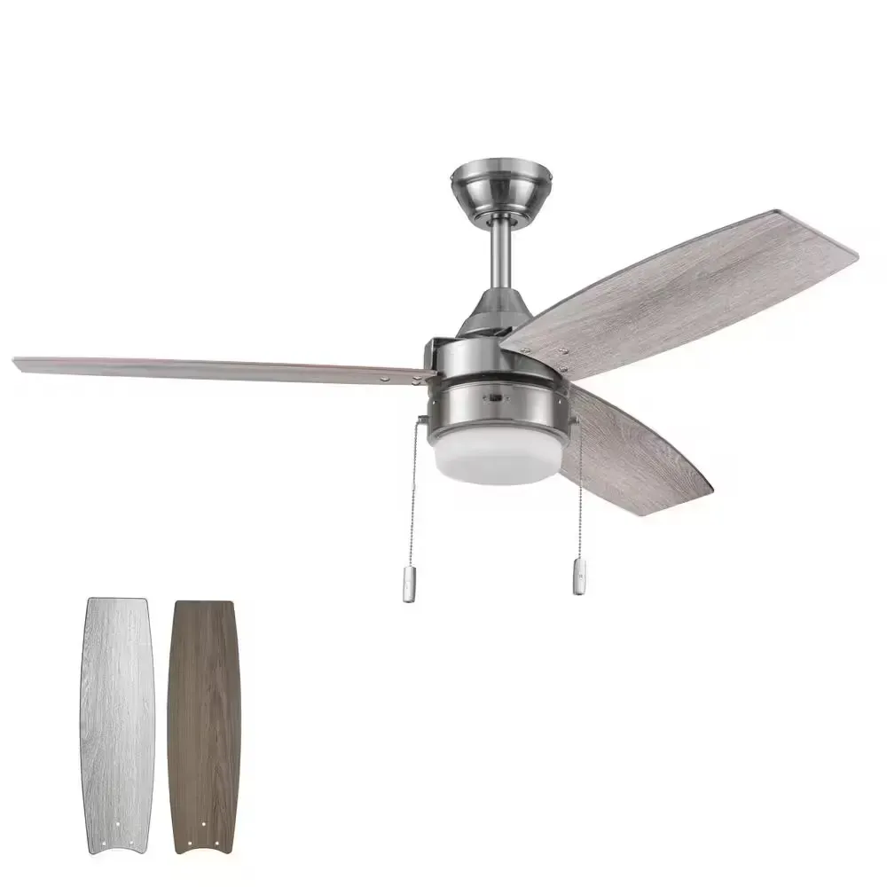 44-inch Brushed Nickel 3-Blade Ceiling Fan with LED Light Kit - image 1