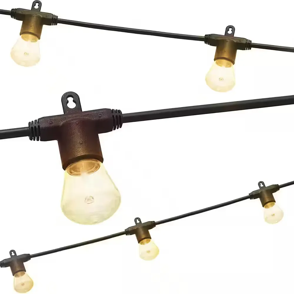 12 Bulb 24 ft. Outdoor/Indoor Bistro LED String Light, Acrylic Edison Bulbs - image 1