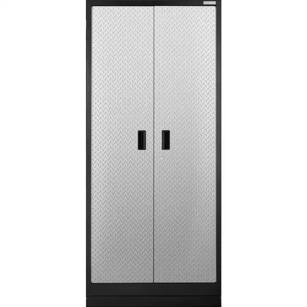 Premier 36 in. W x 84 in. H x 24 in. D 18 Gauge 4-Shelf Welded Steel Freestanding Cabinet in Silver Tread - image 1