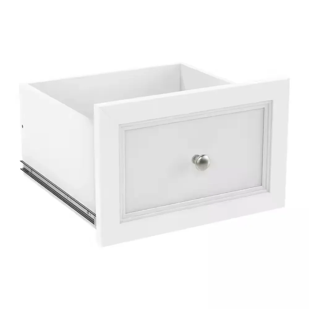 Selectives 10 in. H x 15 in. W White Wood Drawer with Silver Handle - image 1