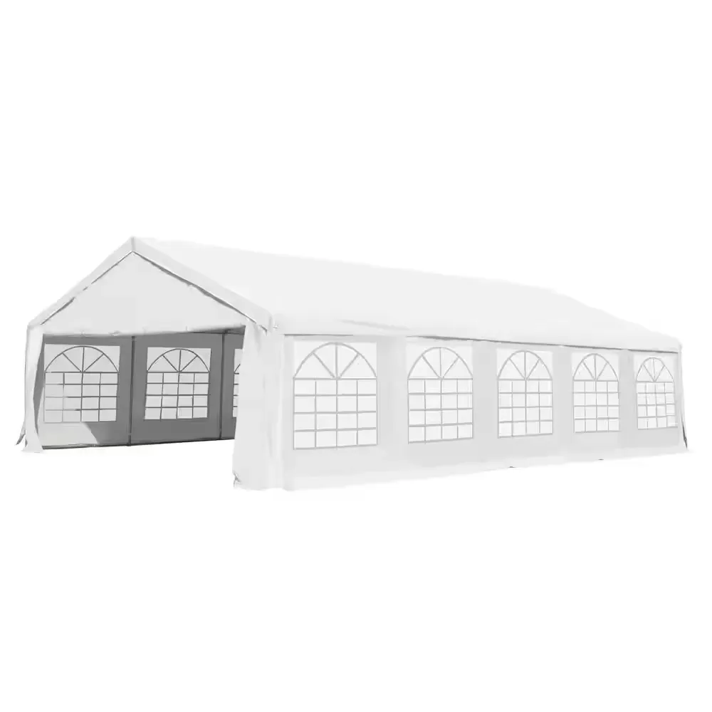 32 ft. x 20 ft. Large Outdoor Canopy Party Tent with Removable Protective Sidewalls and Versatile Uses, White - image 1