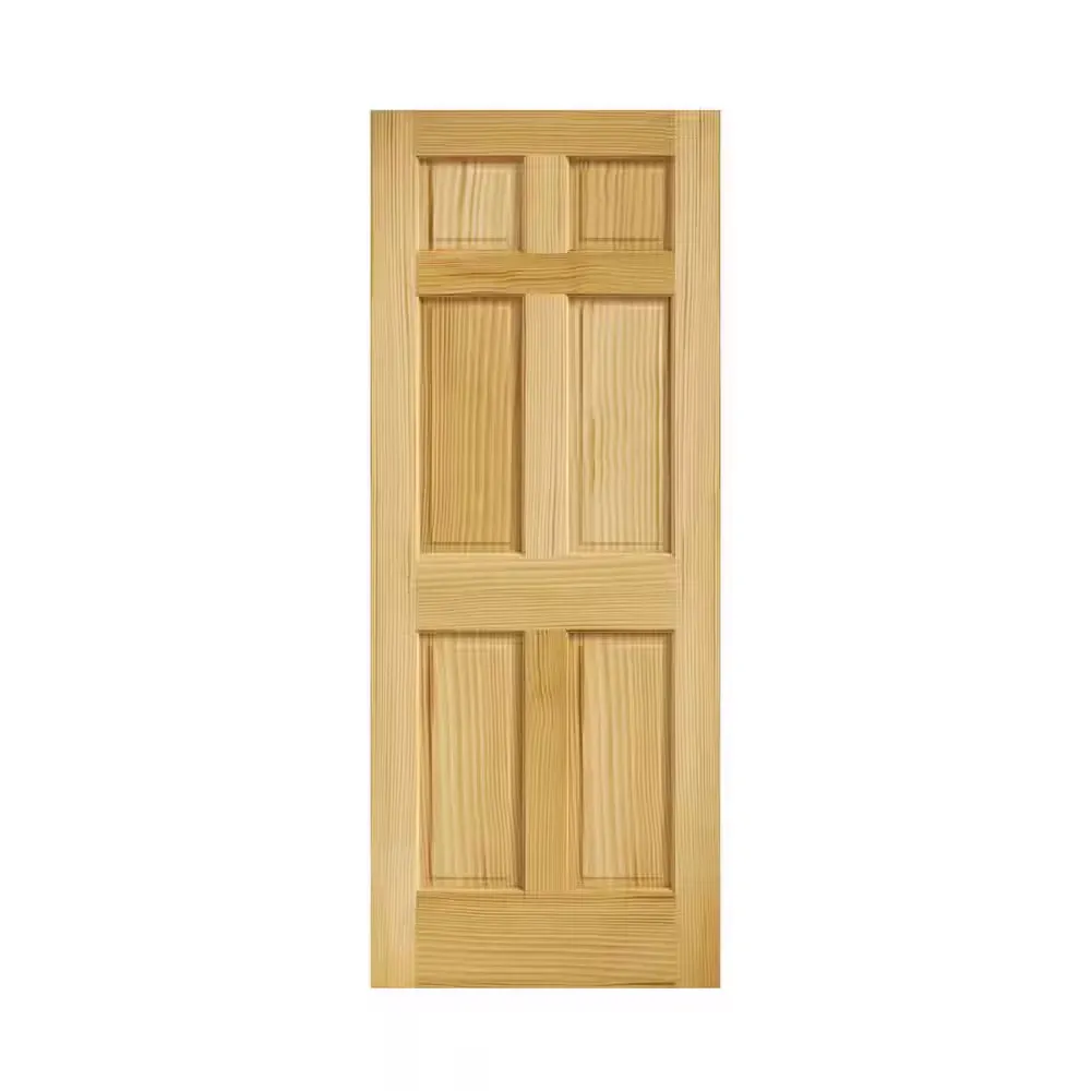 *** door is 2 colors **32 in. x 80 in. x 1-3/8 in. 6-Panel Solid Core Wood Clear Pine Interior Door Slab - image 1