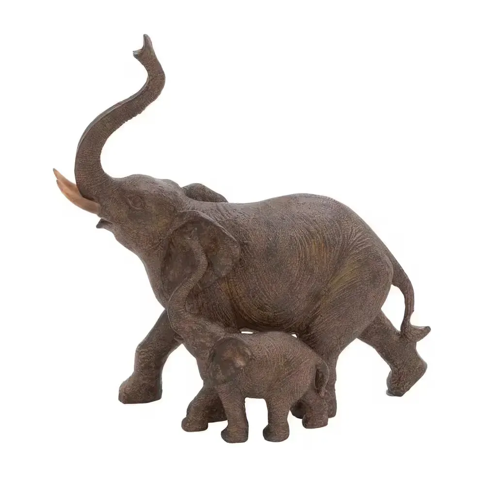 5 in. x 11 in. Brown Polystone Elephant Sculpture - image 1
