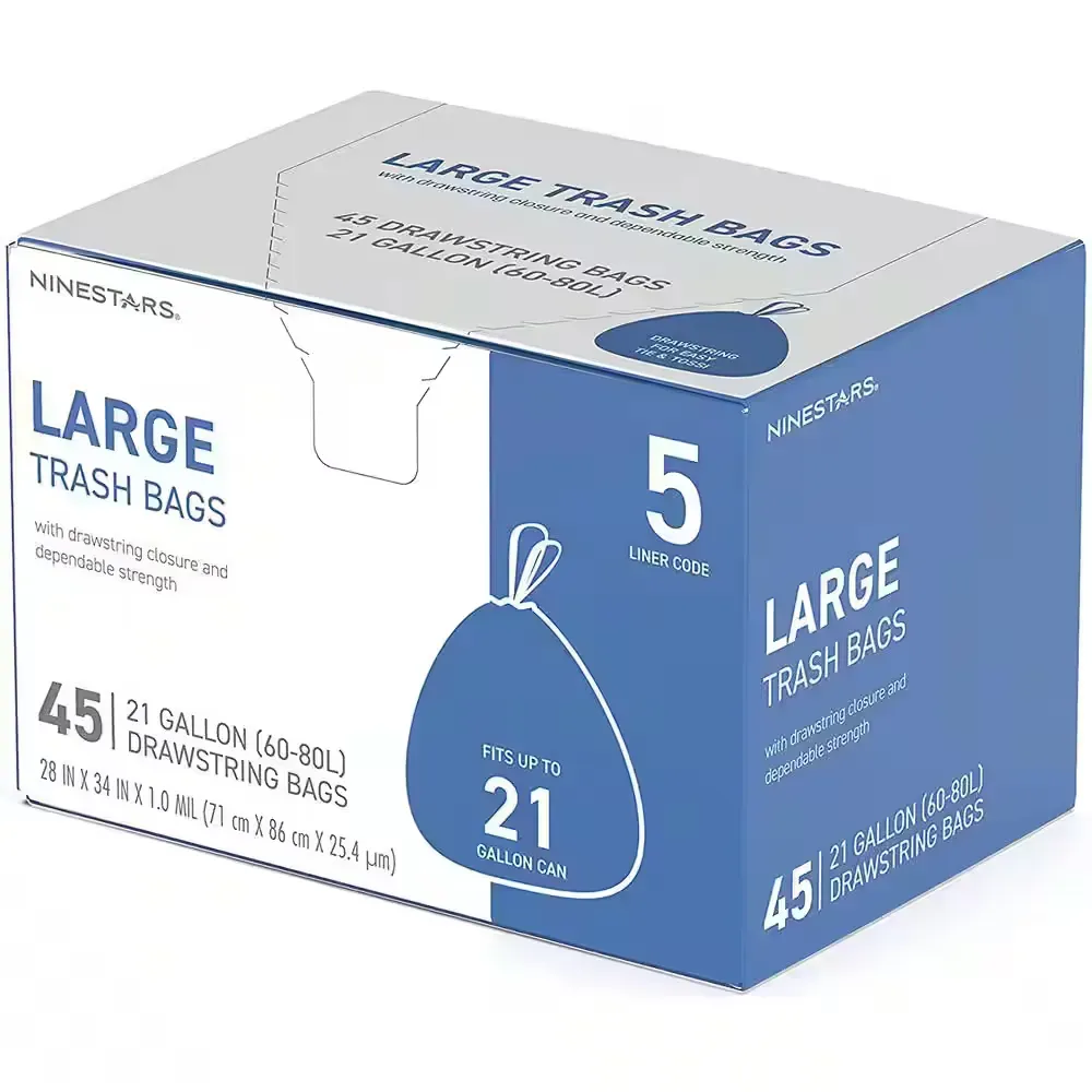 *** Pack of 2 *** 21 Gal. Large Kitchen Drawstring Closure Trash Bags (45-Count) - image 1