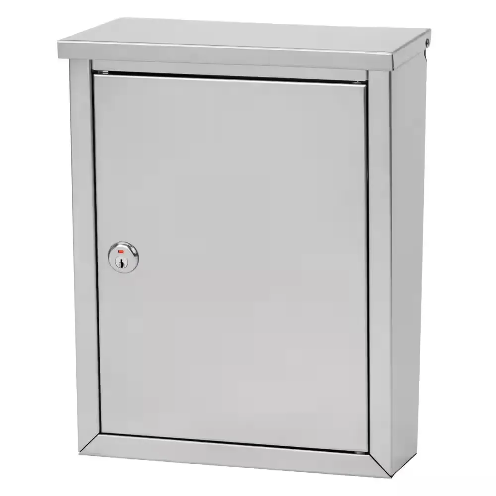 Regent Silver, Small, Steel, Locking, Wall Mount Mailbox - image 1