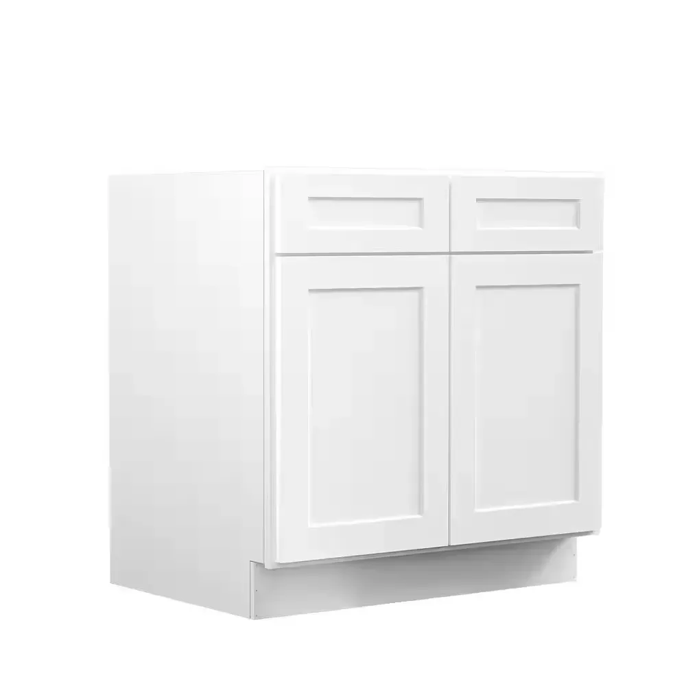 33 in. W x 24 in. D x 34.5 in. H Ready to Assemble Plywood Base Kitchen Cabinet in Shaker White - image 1