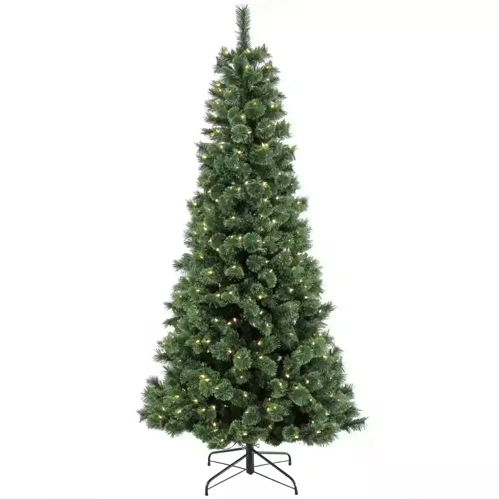 7.5 ft. Pre-Lit Pilchuck Pine Artificial Christmas Tree with LED Lights - image 1