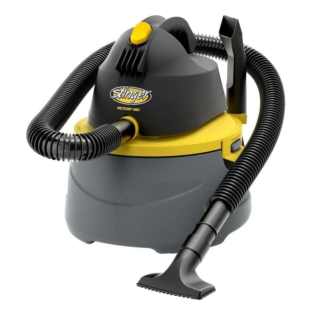 Stinger 2 Gal. 2.5 Peak HP Small Shop Vacuum Wet Dry Vac with Filter Bag, Hose, Utility Nozzle and Car Nozzle Attachments - image 1