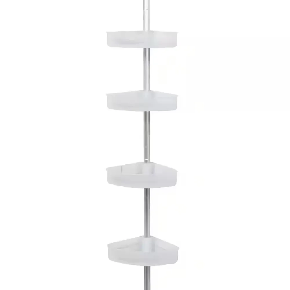 Tension Pole Rust Resistant Corner Shower Caddy in Satin Chrome - image 1