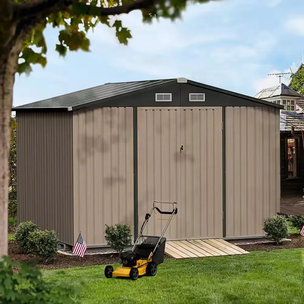 10 ft. W x 8 ft. D Metal Storage Shed for Garden and Backyard (73 sq. ft.) - image 1