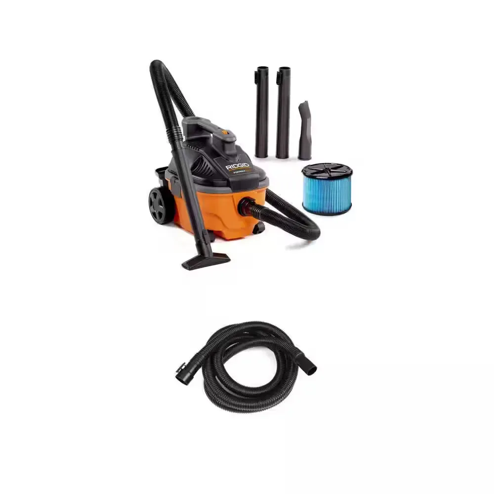 4 Gal. 5.0 Peak HP Portable Shop Vacuum WD4070 Wet Dry Vac with Fine Dust Filter, 14 ft. Locking Hose and Accessories - image 1