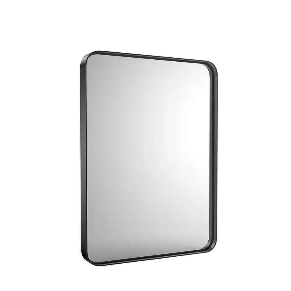 Modern 30 in. W x 22 in. H Rectangle Black Framed Bathroom Vanity Mirror Wall Mirror with Rounded Corners - image 1