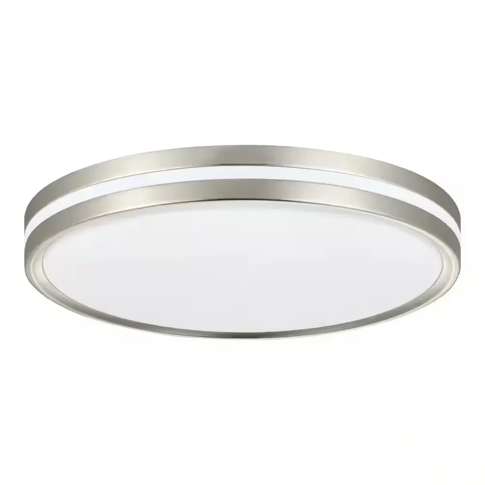 Ashburrow 15 in. Light Brushed Nickel Adjustable CCT Integrated LED Ceiling Flush Mount Fixture with Night Light - image 1