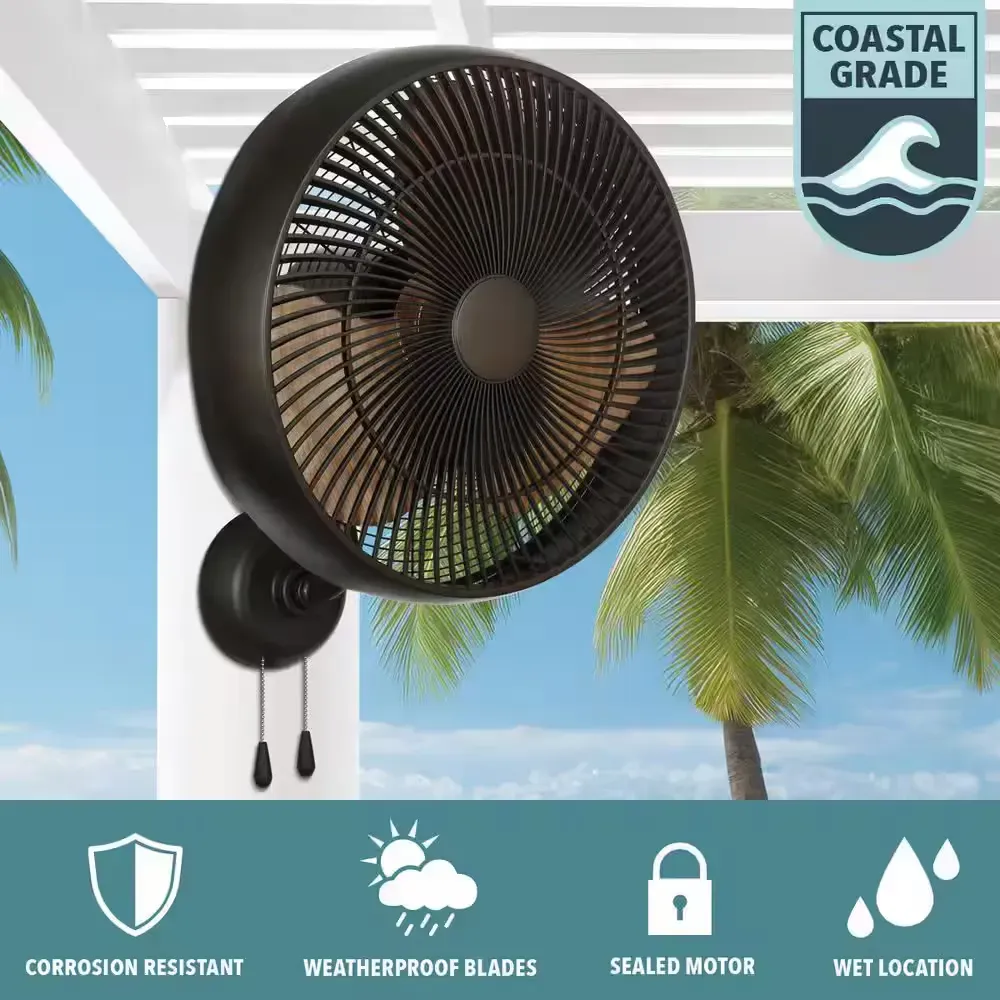 Henton 18 in. 3 Speed Oscillating High Velocity Flat Bronze Indoor/Outdoor Wall Mount Fan - image 1