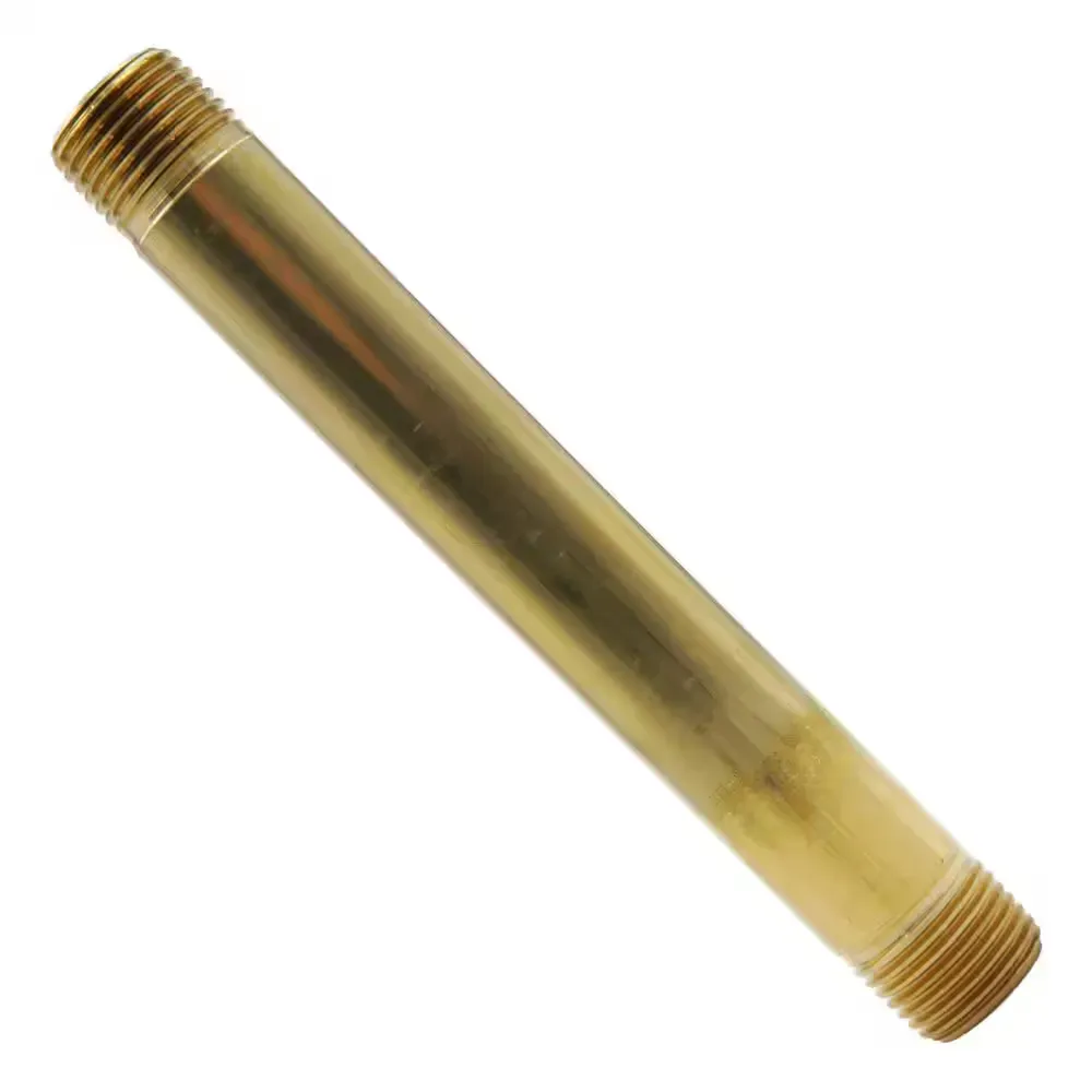 1/2 in. x 6 in. MIP Brass Nipple Fitting (Case of 12) - image 1