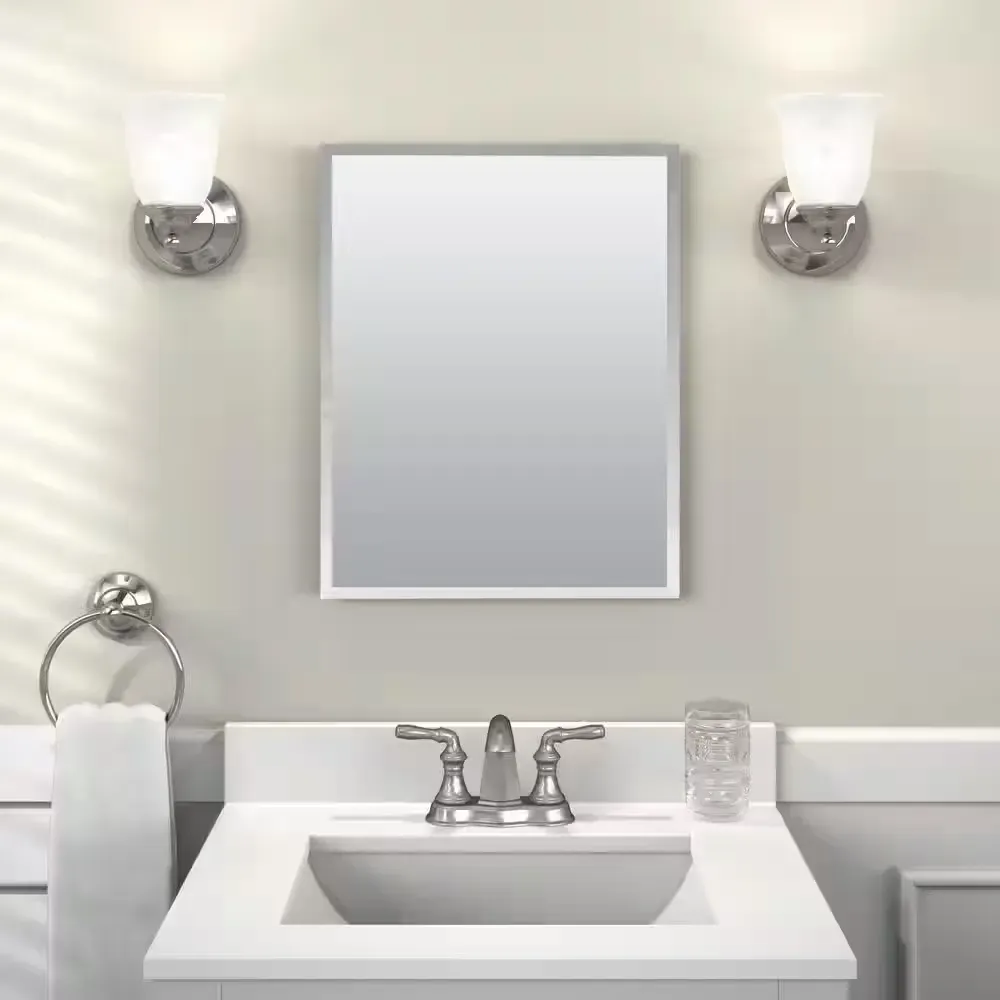 16 in. W x 20 in. H Rectangular Recessed or Surface Mount Frameless Beveled Mirror Medicine Cabinet - image 1