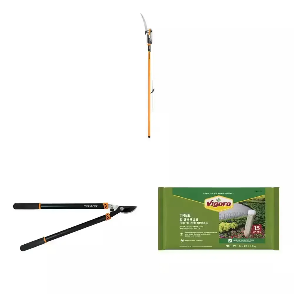 PowerLever 1-1/8 in. Tree Pruner with 14 ft. Pole, 28 in. Lopper and Fertilizer Spikes  - image 1