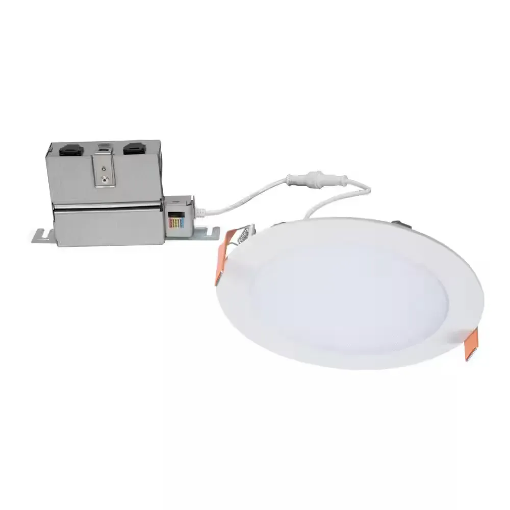 HLB Series 6 in. Adjustable CCT Canless IC Rated Dimmable Indoor, Outdoor Integrated LED Recessed Light Kit - image 1