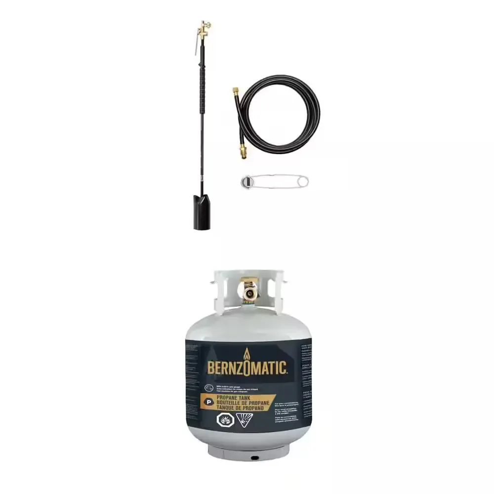 Firestarter Blaze Torch with Adjustable Wide Brush Flame and Spark Lighter and 20 lbs. Empty Propane Tank Combo - image 1