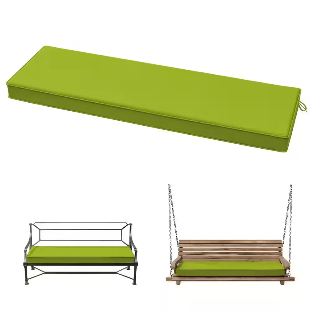 36 in. x 18 in. x 3.5 in. Rectangular Outdoor Porch Swing Bench Cushion Grass Green - image 1