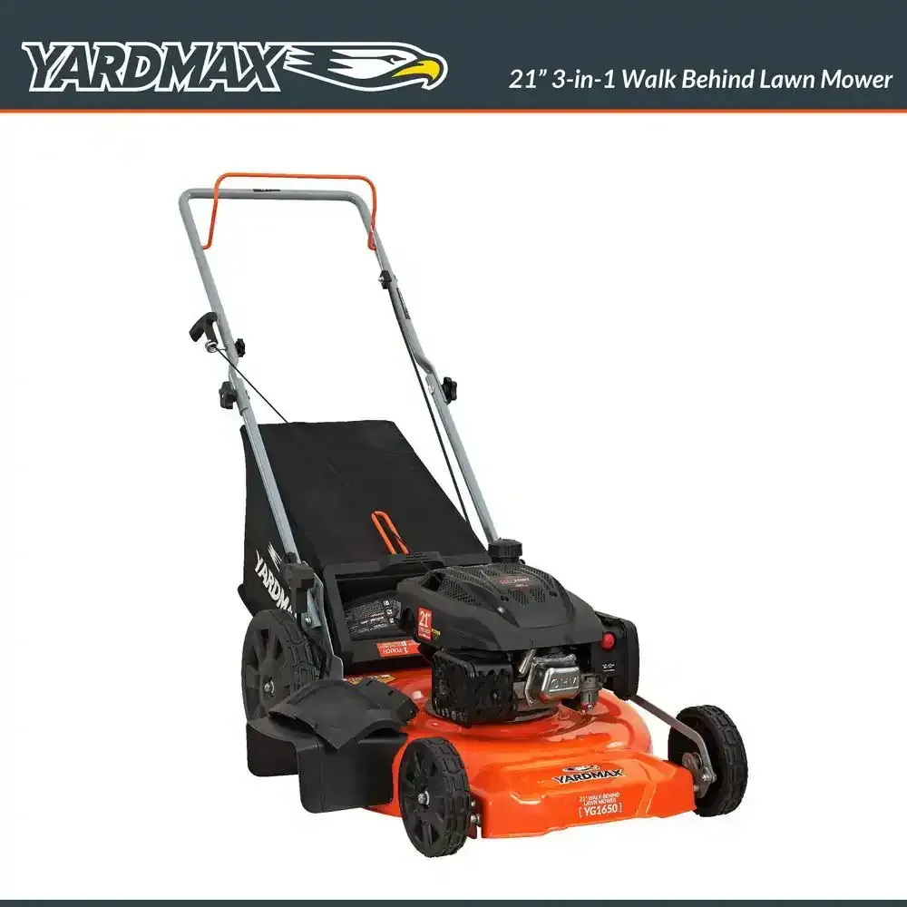 21 in. 170cc 3-in-1 Gas Walk Behind Push Lawn Mower with High Rear Wheels - image 1