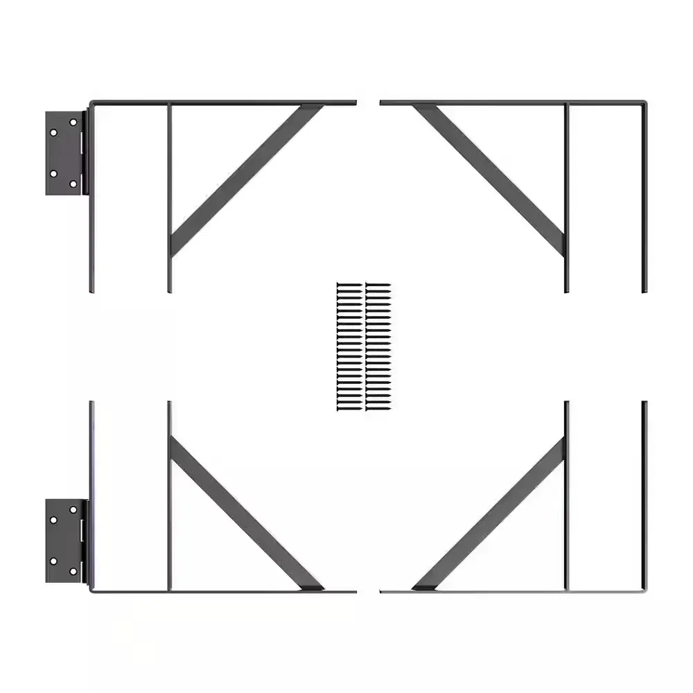 Heavy-Duty Steel Gate Hardware Kit in Matte Black (Fits Gates 26 in. to 60 in. W) - image 1