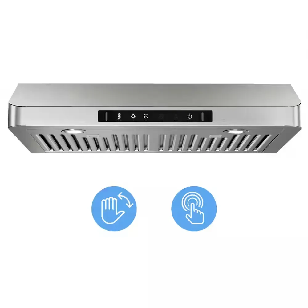 30 in. 900CFM Ducted Under Cabinet Range Hood in Stainless Steel with 3-Way Venting Removable LEDS and Gesture Control - image 1