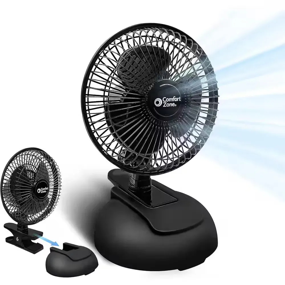 6 in. Black Combo Desk and Clip Fan with Adjustable Tilt - image 1