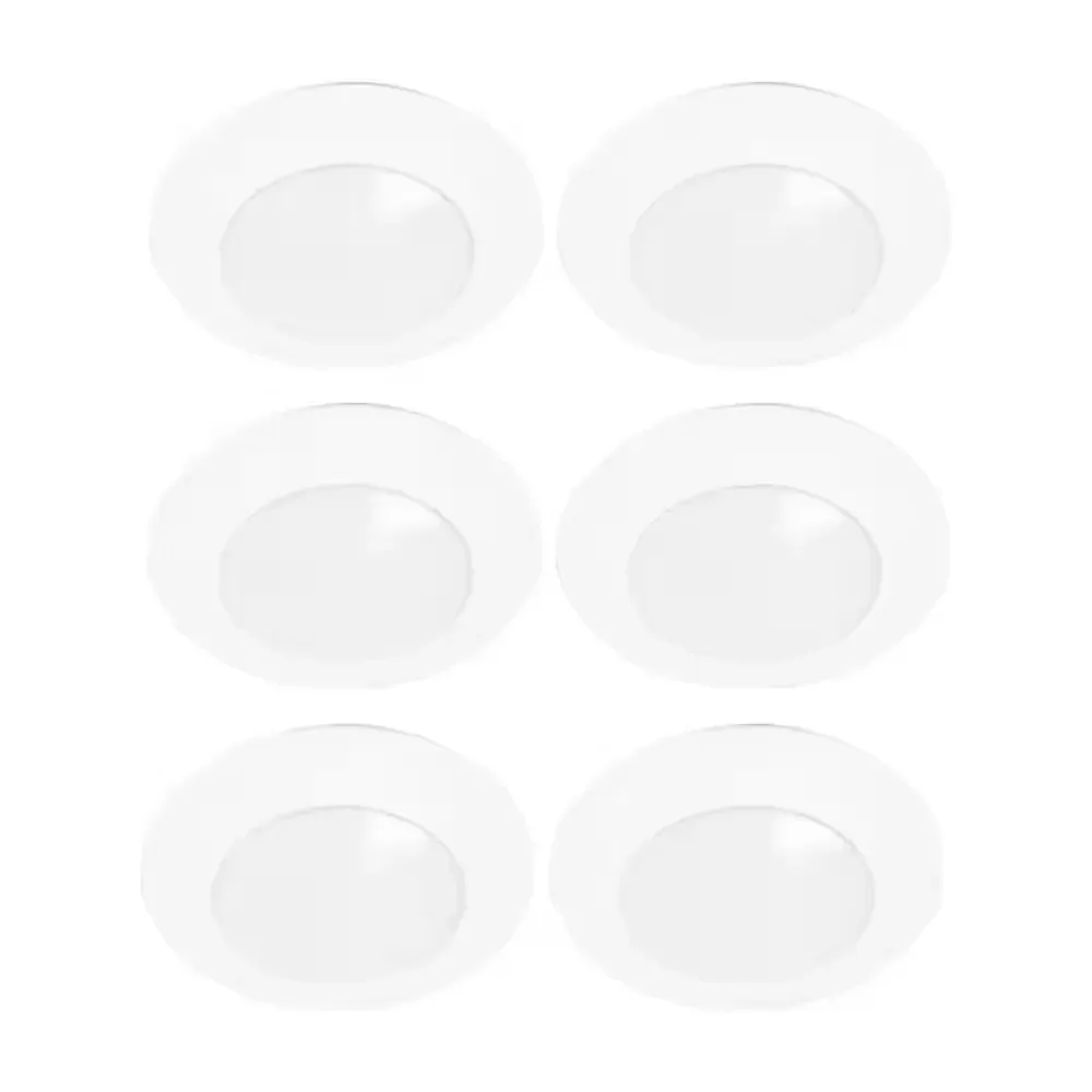HLC 6 in. 3000K Integrated LED Recessed Light Trim (6-Pack) - image 1