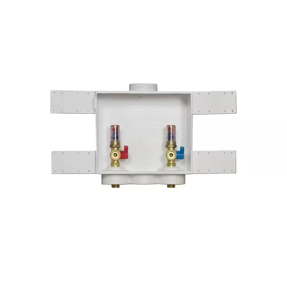 Quadtro 2 in. Copper Sweat Connection Washing Machine Outlet Box with Water Hammer Arresters - image 1