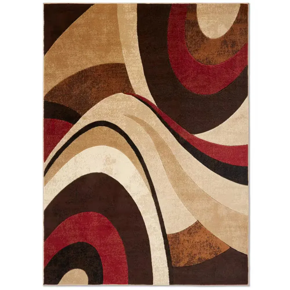Tribeca Slade Brown/Red 8 ft. x 10 ft. Abstract Area Rug - image 1