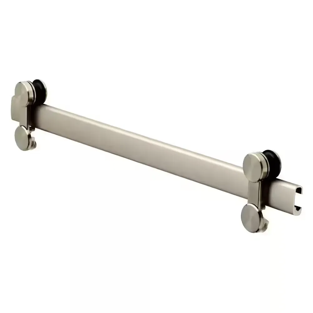 55-60 in. Contemporary Frameless Sliding Bathtub Track Assembly Kit in Nickel (For 1/4 in. (6mm) Glass) - image 1