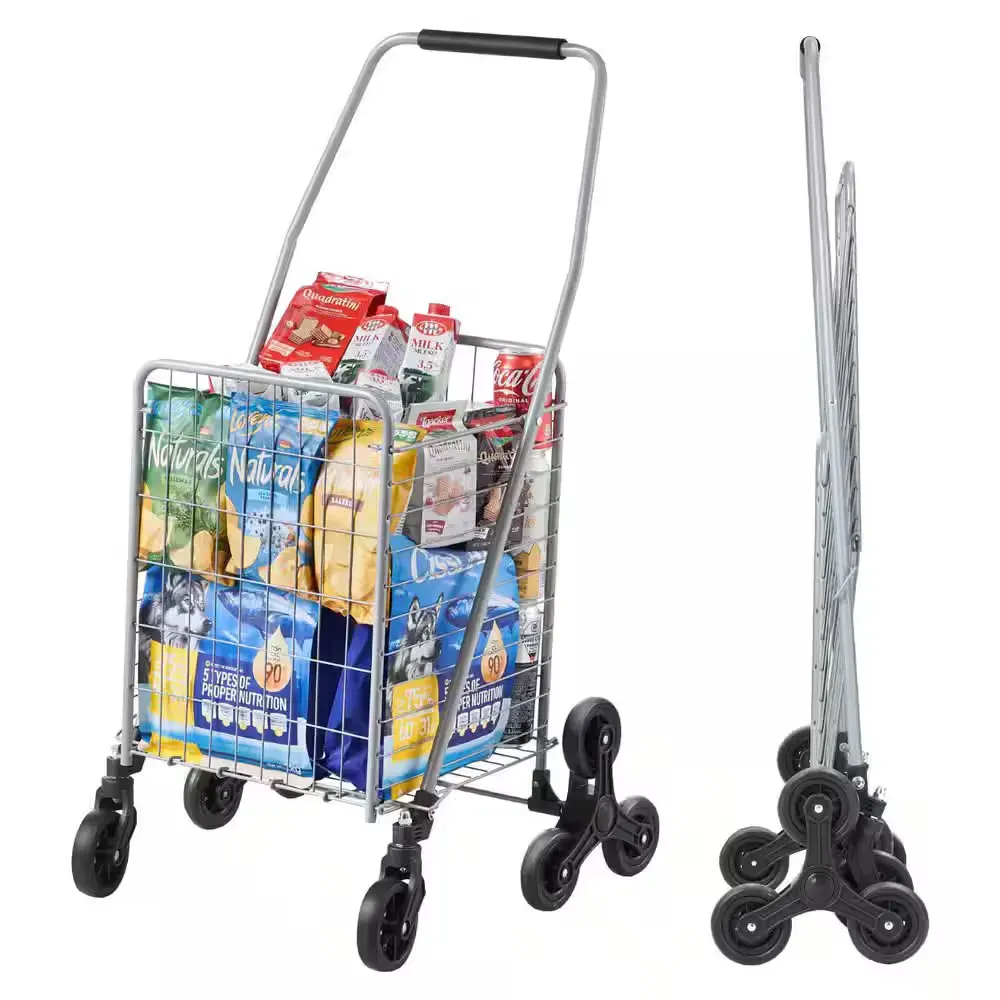 Grocery Shopping Cart, 45L Stair Climbing Cart with 360° Rolling Swivel Wheels, Stair Climber Utility Cart, 88 lb. - image 1