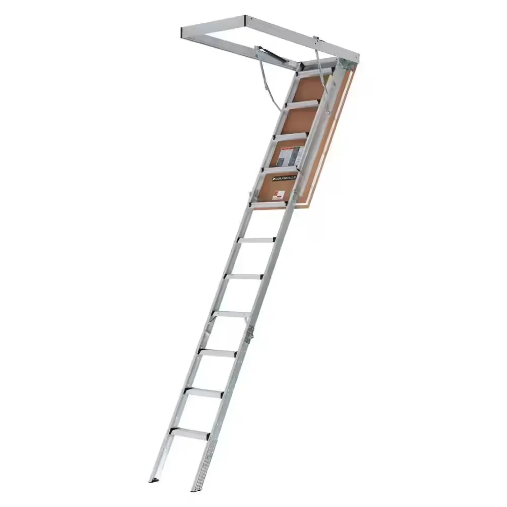 Energy Efficient 7 ft. 8 in. to 10 ft. 3 in., 25.5 in. x 54 in. Insulated Aluminum Attic Ladder, 375 lbs. Load Capacity - image 1
