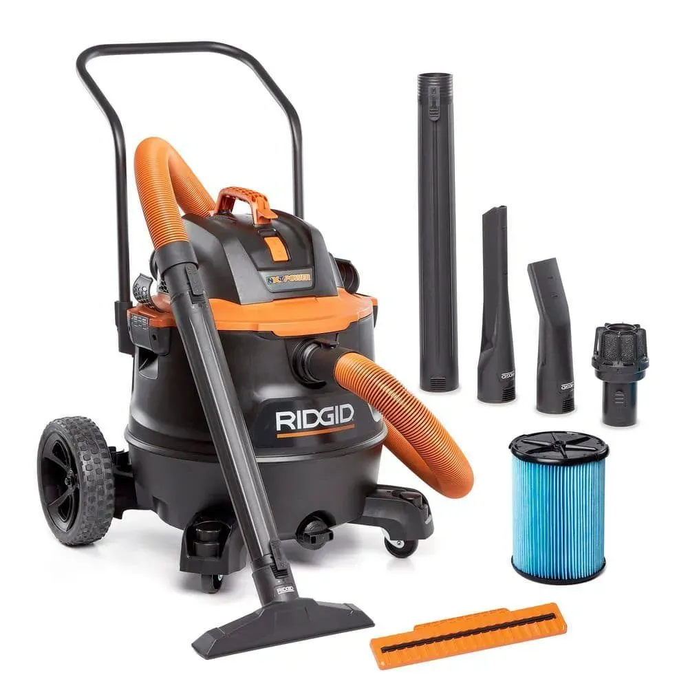 RIDGID 16 Gal. 7.0 Peak HP NXT Power Shop Vacuum HD1900 Wet Dry Vac with Cart, Fine Dust Filter, Pro Hose and Accessories - image 1