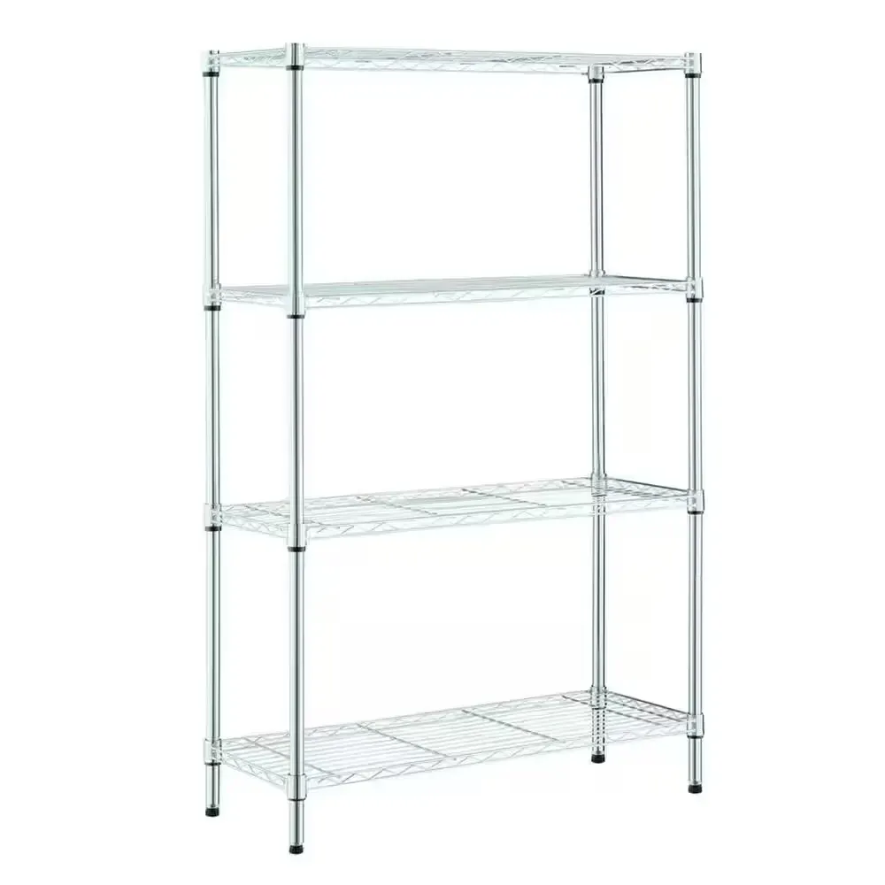 4-Tier Steel Wire Shelving Unit in Chrome (36 in. W x 54 in. H x 14 in. D) - image 1