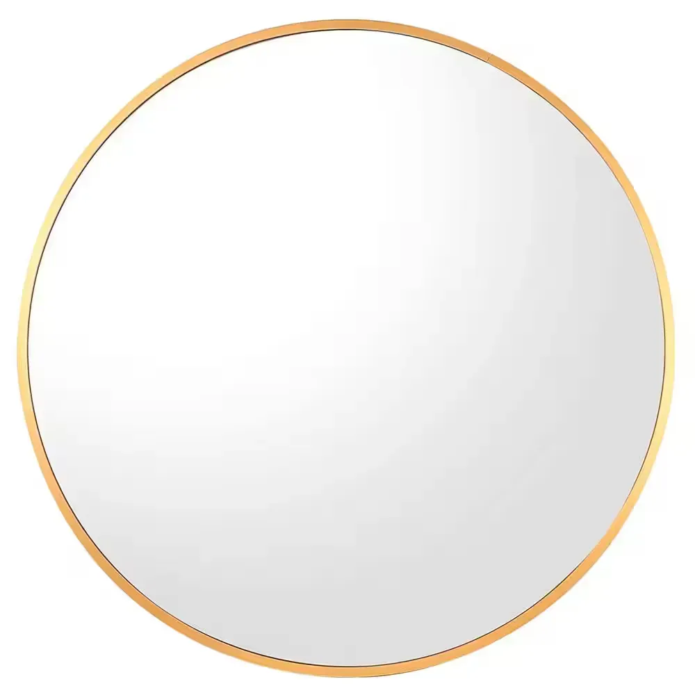 Sage 20 in. W x 20 in. H Round Aluminum Framed Wall Bathroom Vanity Mirror in Brushed Gold - image 1