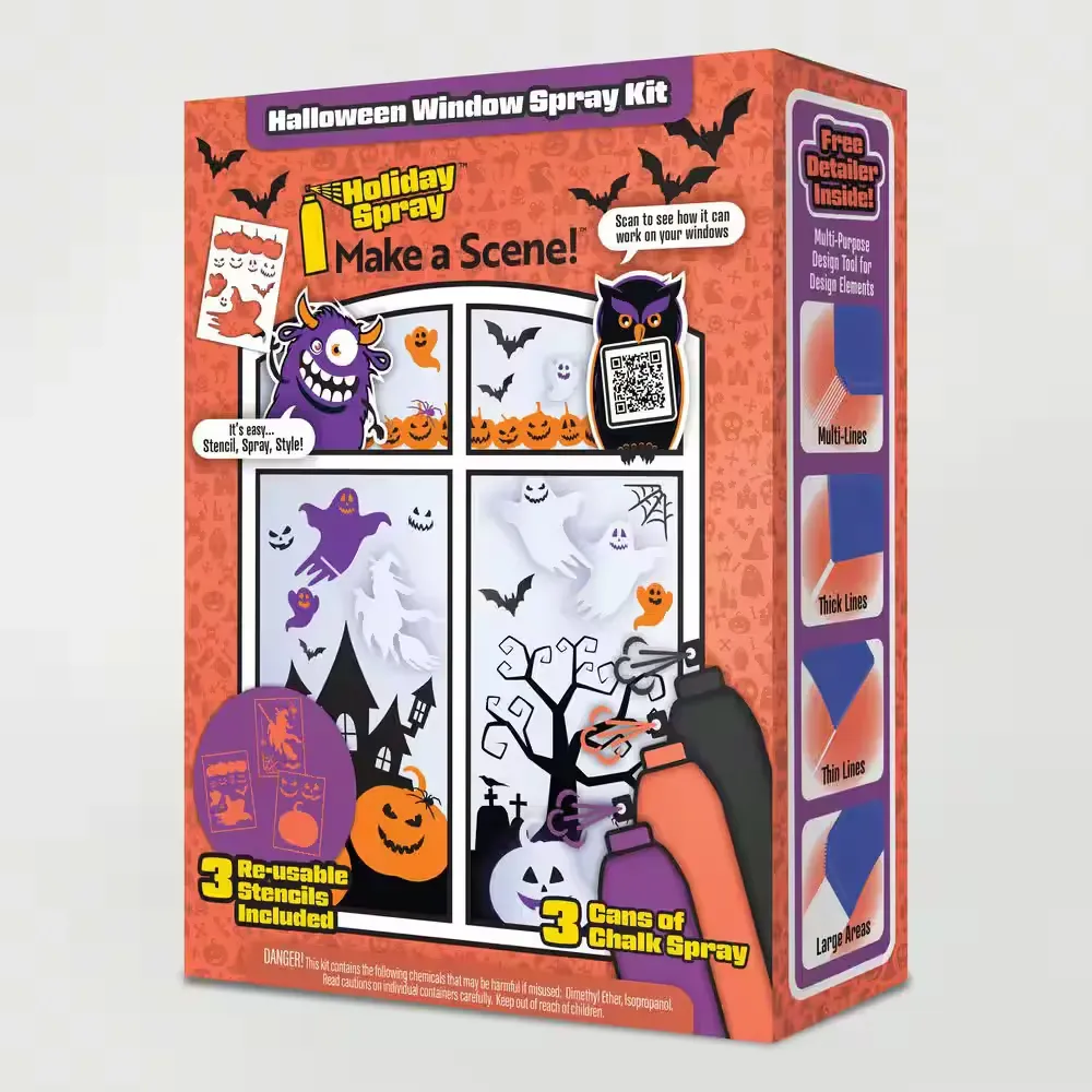 *** PACK OF 2***Halloween Chalk Spray Kit Window Decor - image 1