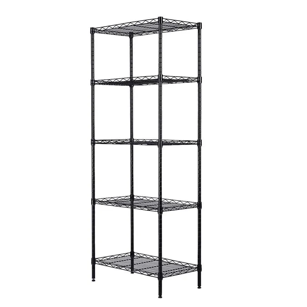Karl home Black 5-Tier Heavy Duty Steel Freestanding Garage Storage Shelving Unit (21.3 in. W x 59 in. H x 11.42 in. D) - image 1