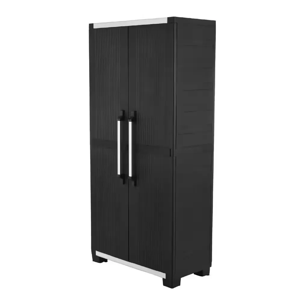 Premium One 35 in. W x 71.7 in. H. x 18.5 in. D 5-Shelf Resin Freestanding Cabinet in Black - image 1