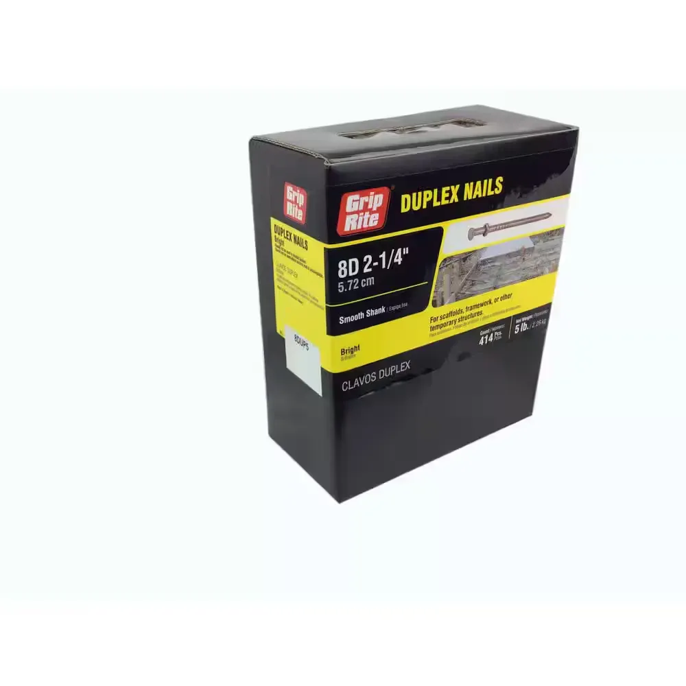 2-1/4 in. x 10-1/4-Gauge 8-penny Bright Steel Smooth Shank Duplex Nails 5 lb. Box - image 1