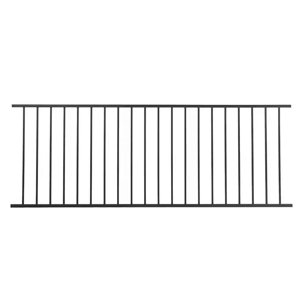 *** Pack of 6 *** Fe26 34 in. H x 8 ft. W Black Steel Rail Panel - image 1