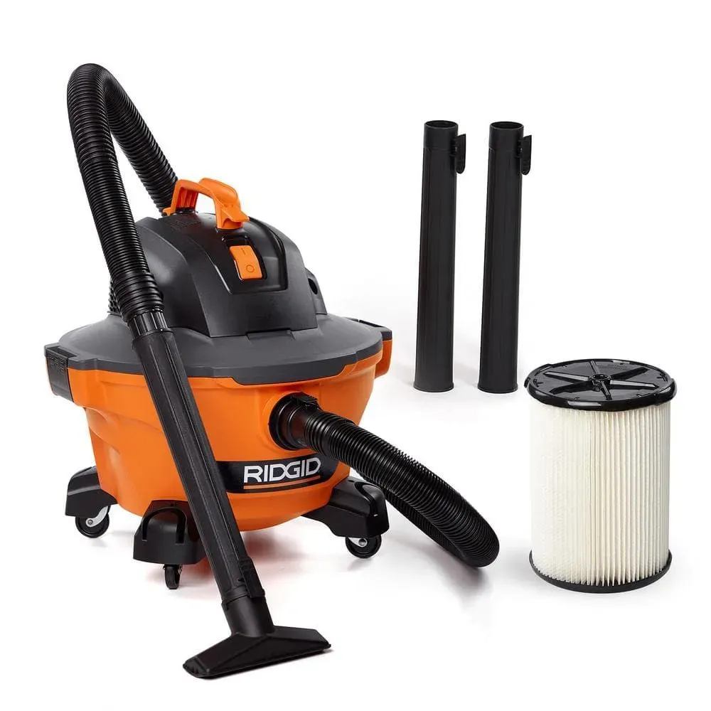 RIDGID 6 Gal. 3.5 Peak HP NXT Shop Vacuum Wet Dry Vac with General Debris Filter, Locking Hose and Attachments HD06001 - image 1