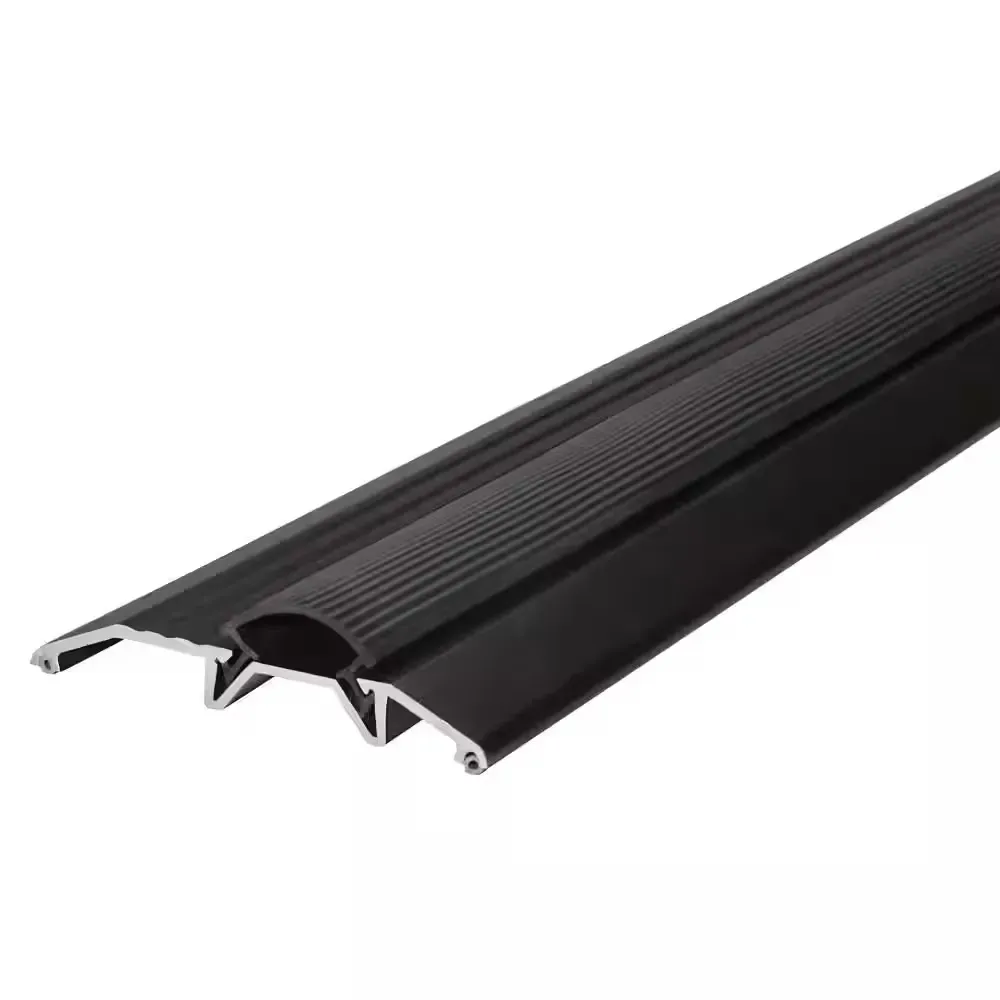 3.75 in. x 36 in. Brown Aluminum and Vinyl Heavy-Duty Low-Profile Door Weatherstripping Threshold - image 1