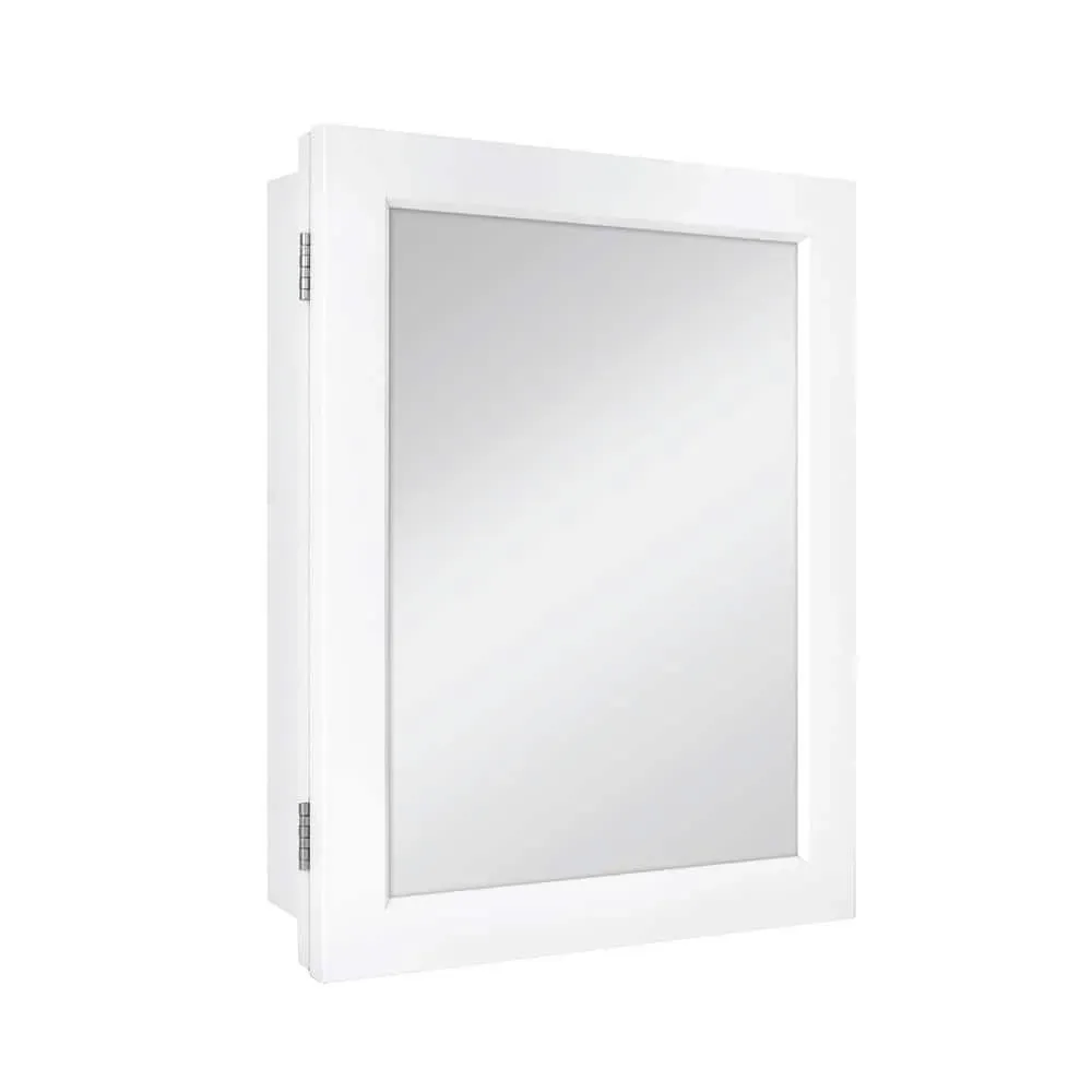 Glacier Bay 15-1/4 in. W x 19-3/8 in. H Rectangular Framed Recessed or Surface-Mount Bathroom Medicine Cabinet with Mirror, White - image 1
