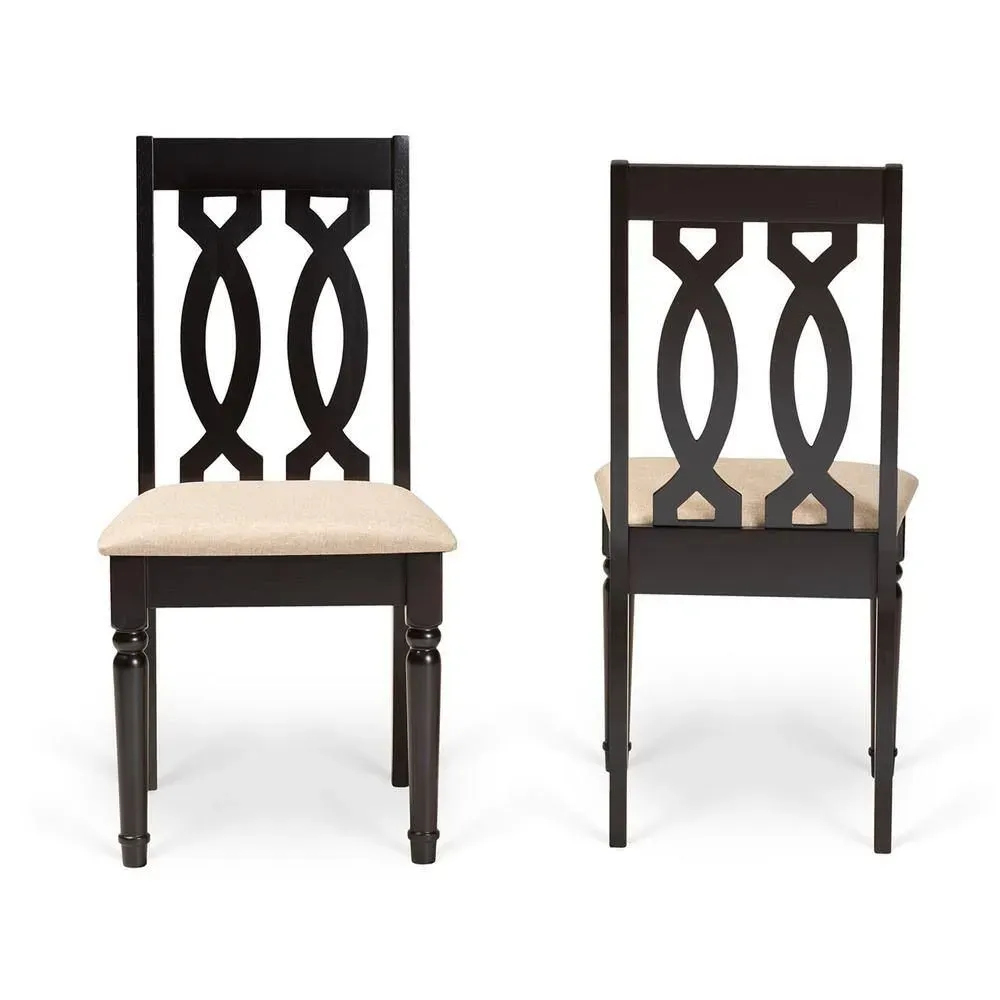 Baxton Studio Cherese Sand and Dark Brown Dining chair (Set of 2) - image 1