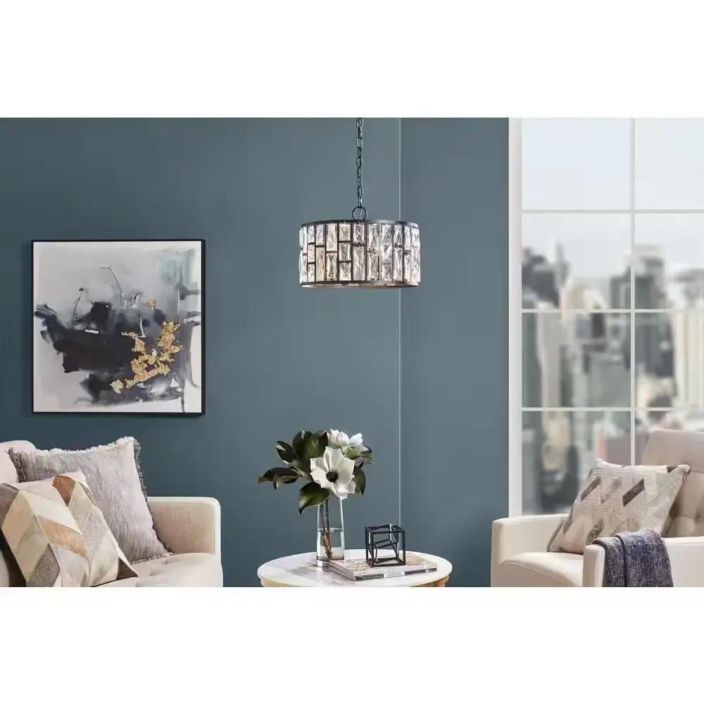 Kristella 4-Light Black Crystal Chandelier - image 1