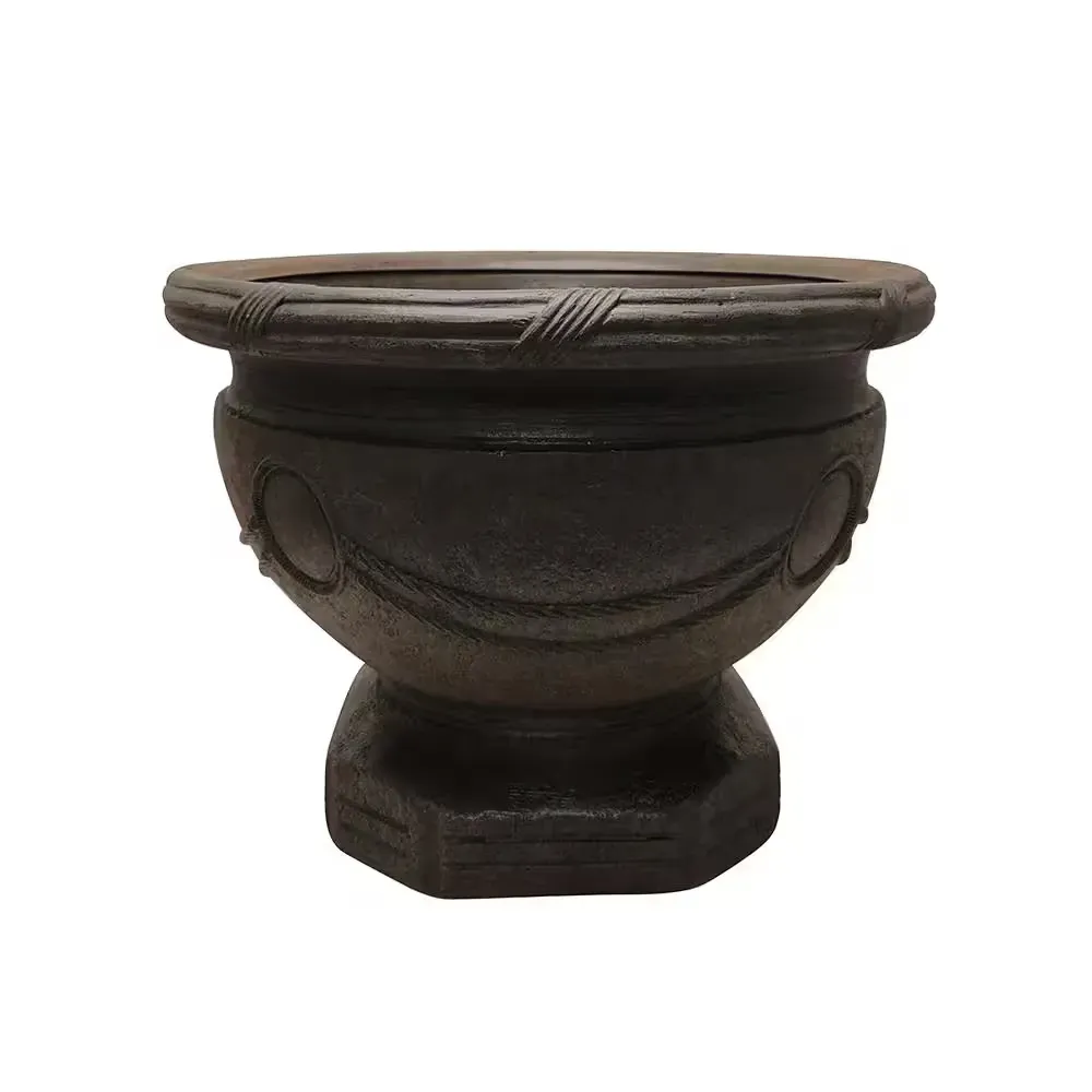 Tuscany 18.11 in. W x 12.83 in. H Rust Resin Indoor/Outdoor Decorative Pots Planter - image 1