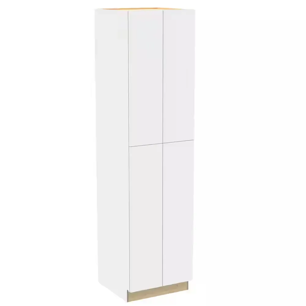 ***The bottom left door is damaged*** Hargrove 24 in. W x 24 in. D x 96 in. H Assembled Plywood Pantry Kitchen Cabinet in Vesper White with Soft Close - image 1