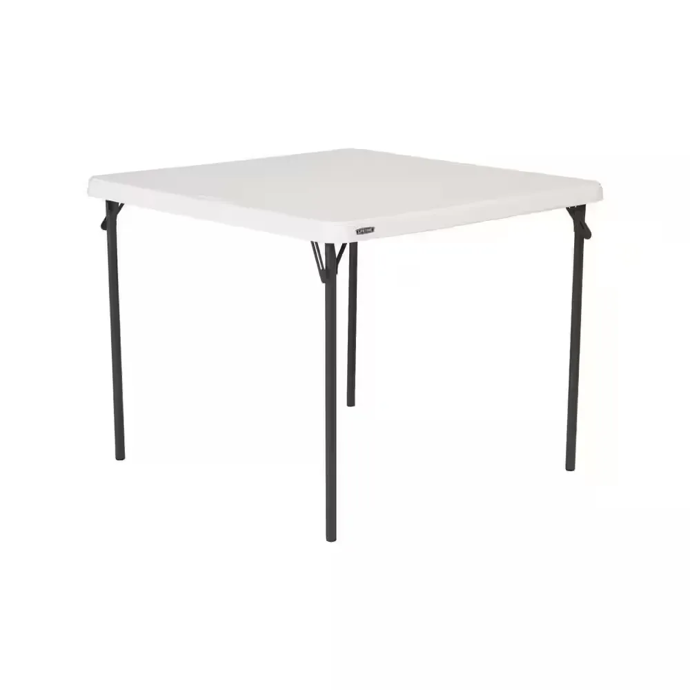 *** It is stained*** 37 in. Commercial White Granite Square Resin Table - image 1